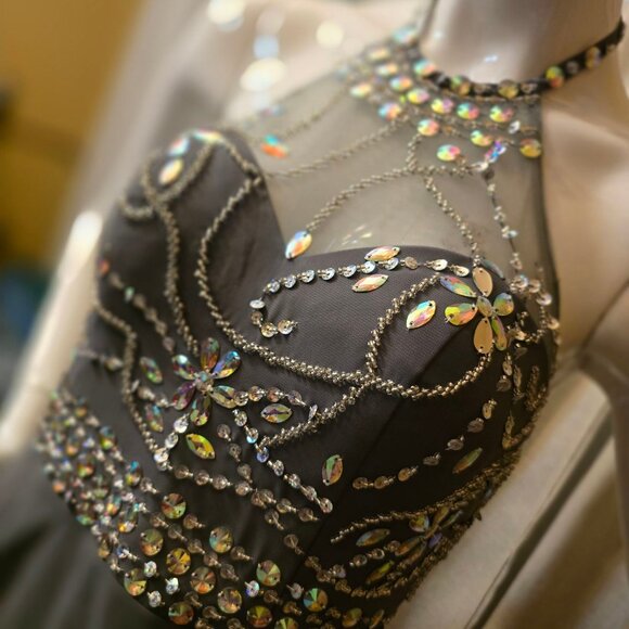 🏷️NWT - TOPDRESS Short Beaded Prom Dress Halter sz 2 - NWT🏷️ - Picture 1 of 9